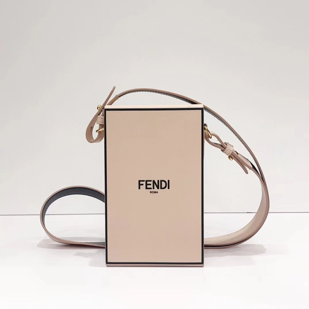 99新 FENDI/芬迪 蔚蓝/粉色 限量款 盒子包
