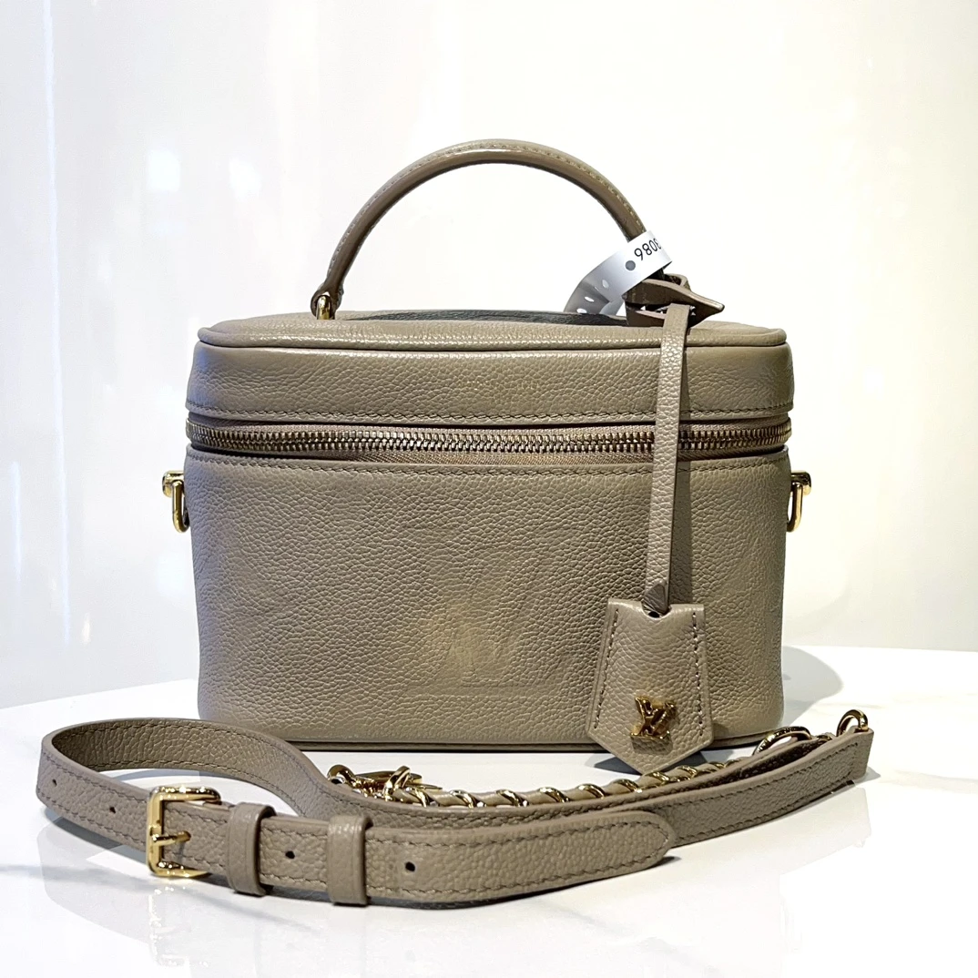 95新 LouisVuitton/路易威登 蓝总/大象灰 vanity 化妆包 手提包/