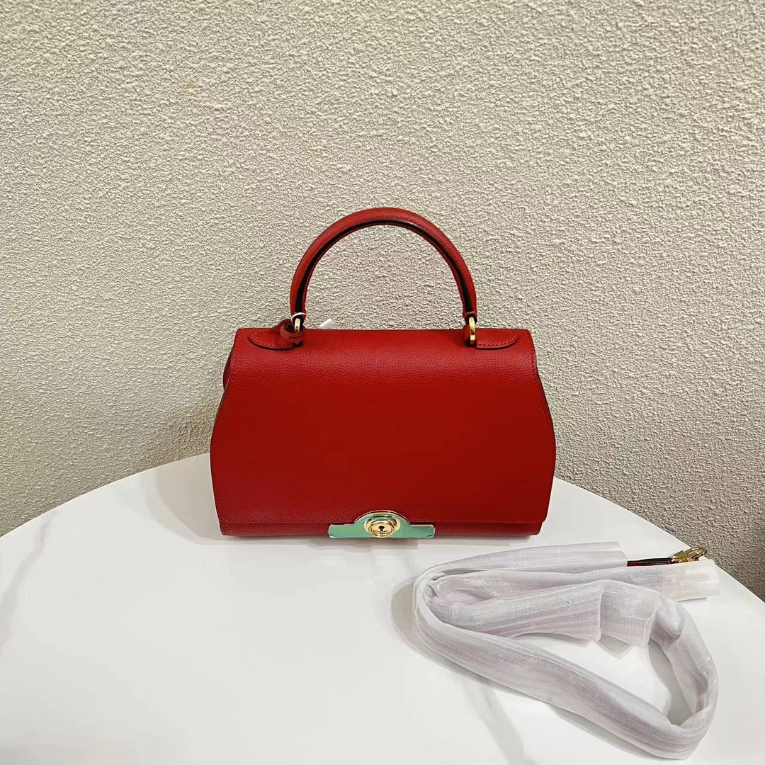 99新 MOYNAT/摩奈 蔚蓝/红金 rejane 手提包 斜挎包/超难买