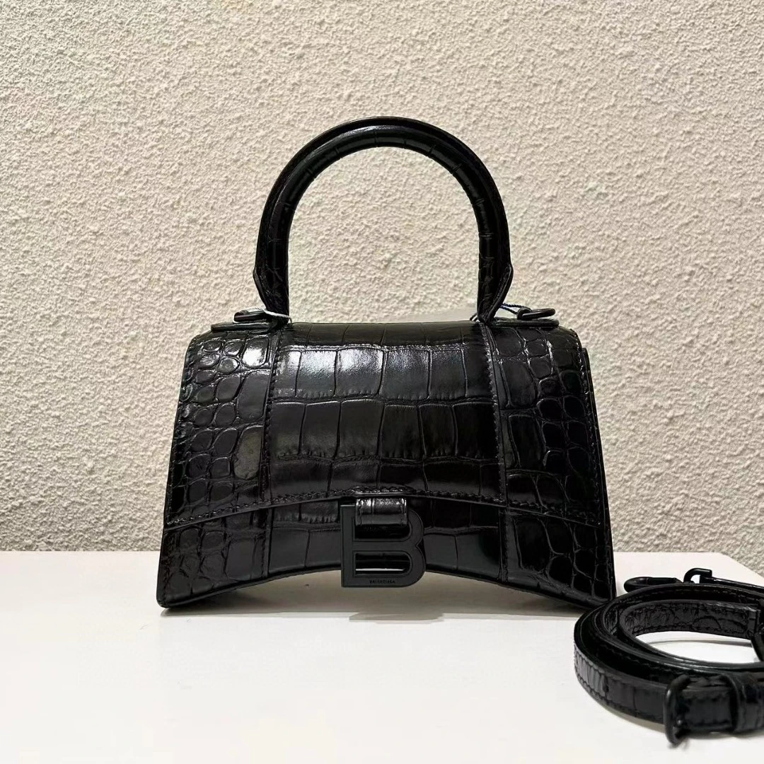 99新 Balenciaga/巴黎世家  蔚蓝/鳄鱼压纹 so black XS沙漏