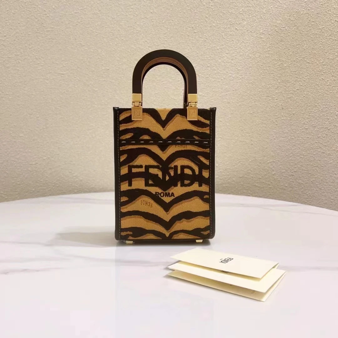 99新 FENDI/芬迪 蓝总专场/虎纹 mini sunshine 托特