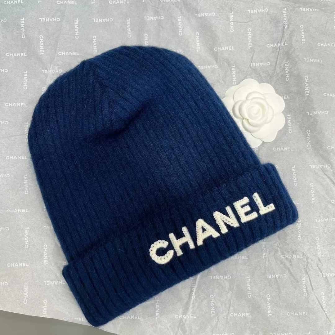 99新 Chanel/香奈儿 蔚蓝中古/  字母针织帽