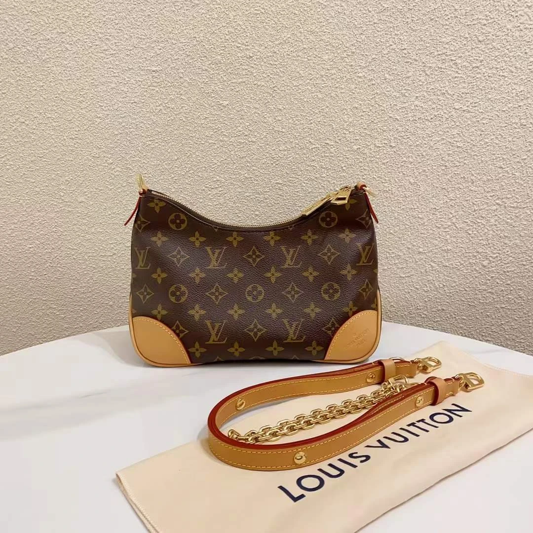 99新 LouisVuitton/路易威登 蔚蓝/经典老花 原色牛角包 单肩包