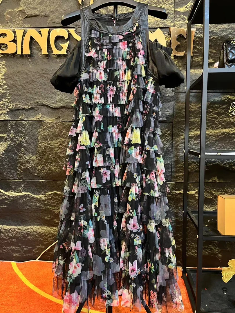 桃花朵朵--款连衣裙大码女装200斤显瘦原创设计定制