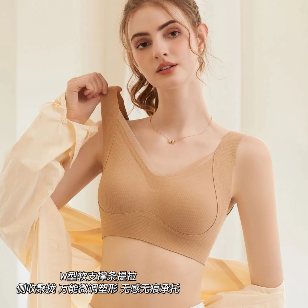 秋冬保暖文胸蕾丝舒适透气内衣女大胸显小薄款小胸聚拢提拉防下垂