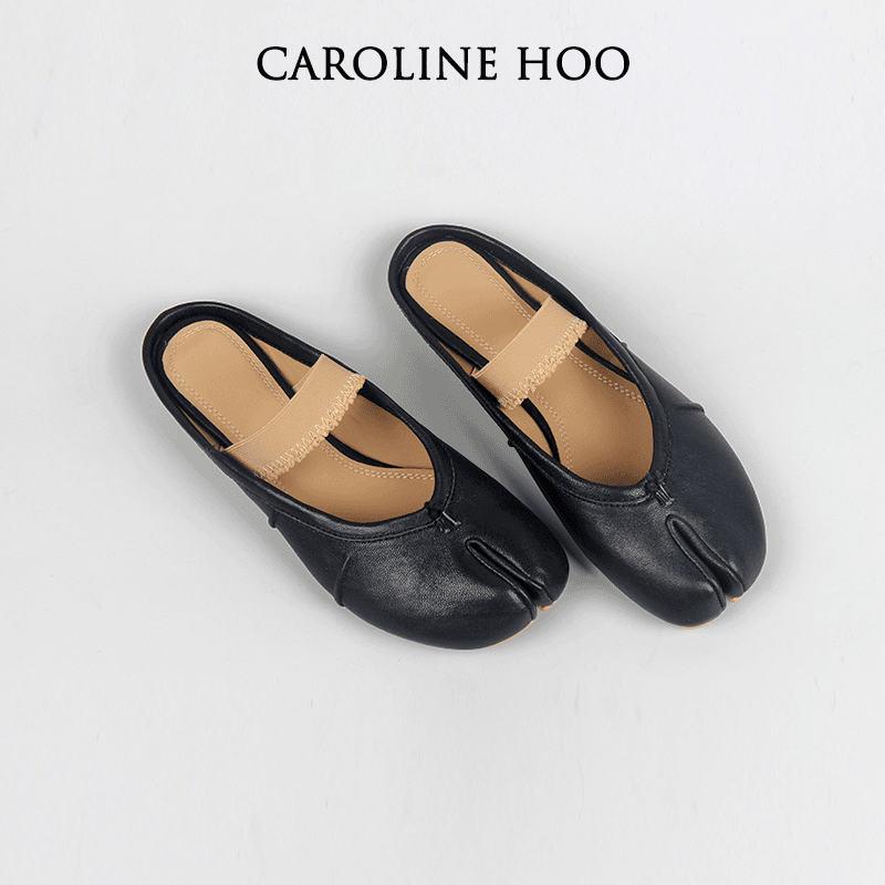 玛丽珍拖鞋女外出高颜值分趾鞋羊皮真皮凉拖懒人包头女鞋半拖外穿