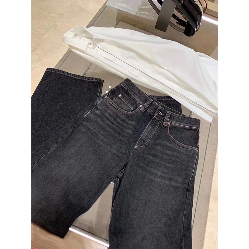 VIINS小众定制百搭修身直筒时尚宽松边缘缝线牛仔裤580