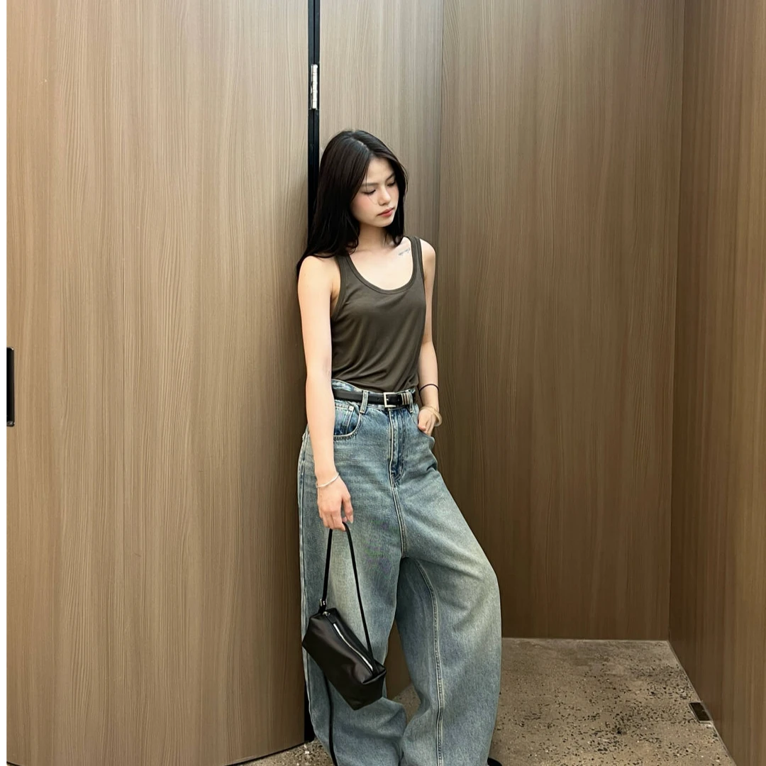 【VIINS】美式辣妹外穿工字吊带背心女夏季慵懒遛弯宽松背心3049