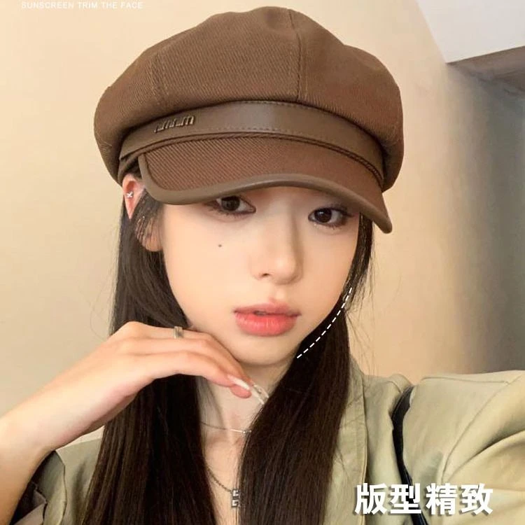 秋冬季鸭舌帽子女网红休闲复古画家帽贝雷帽显脸小英伦百搭八角帽