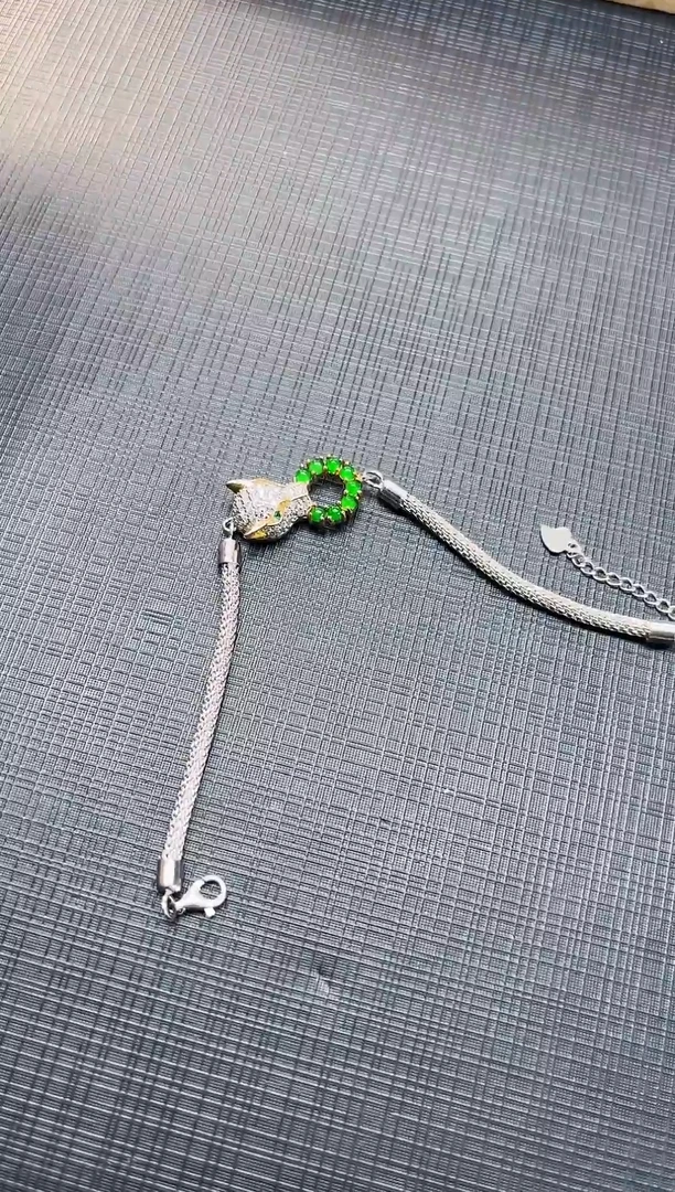 【闪购商品】翡翠手链银S925镶嵌翡翠手链
