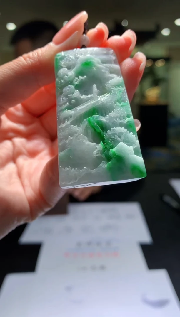 【闪购商品】定制翡翠未镶嵌5116zm-挂件毛货191山水
