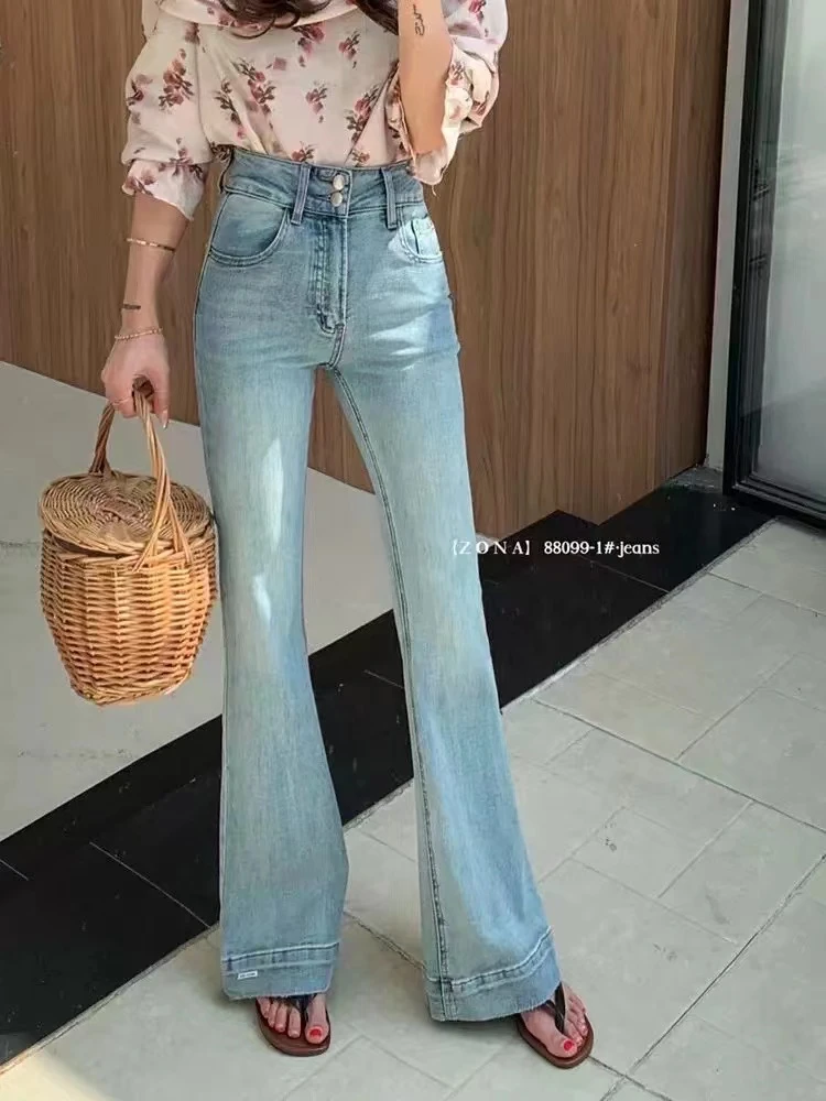 腰68长104WF 两粒扣修身显瘦百搭牛仔裤 5037