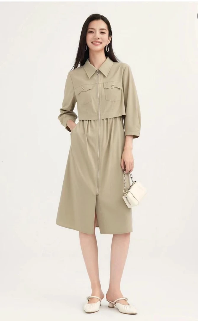 YJ 出街日常设计感假两件连衣裙 5204