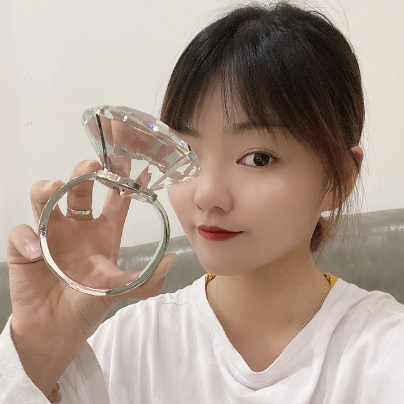 网红大戒指水晶大钻石求婚表白道具耶诞情人节送女友闺蜜生日礼物