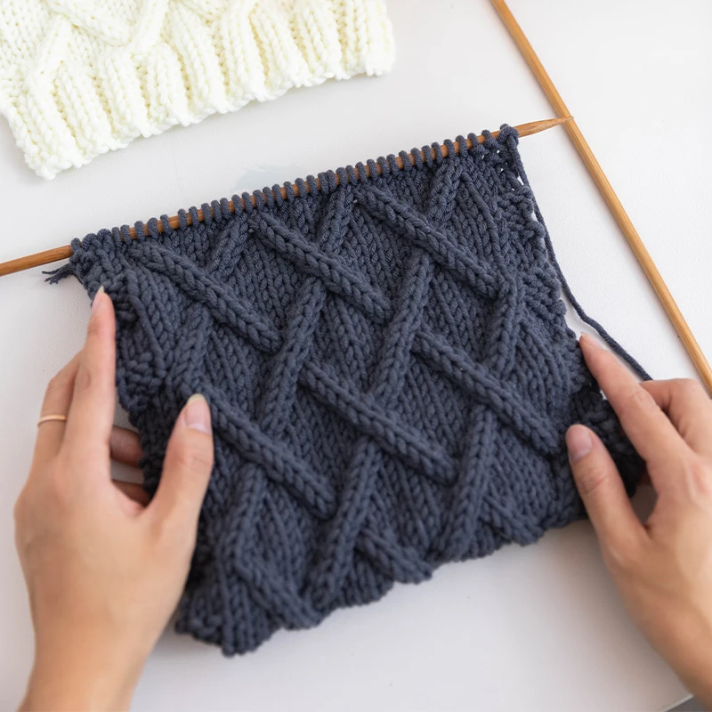 菱形格情侣围巾手工DIY毛线闺蜜礼物送男友围巾材料包秋冬新品