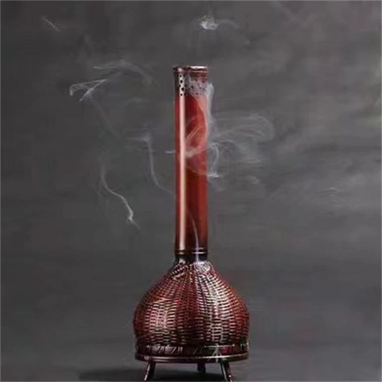 手工竹编香炉摆件复古禅意香插小众香盘线香炉茶道配件