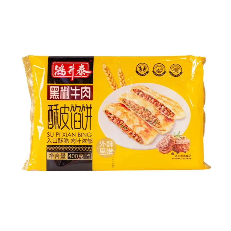鸿升泰 黑椒牛肉酥皮馅饼400g/袋