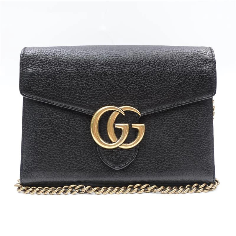 95新 / 马蒙黑色金双G扣链条包T_ZY0000372488