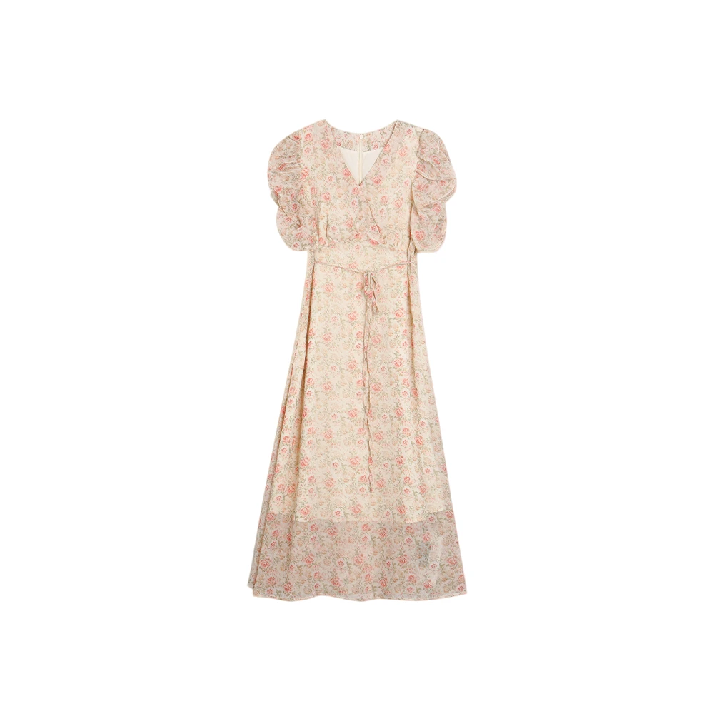 夏季新款法式田园风印花连衣裙886923