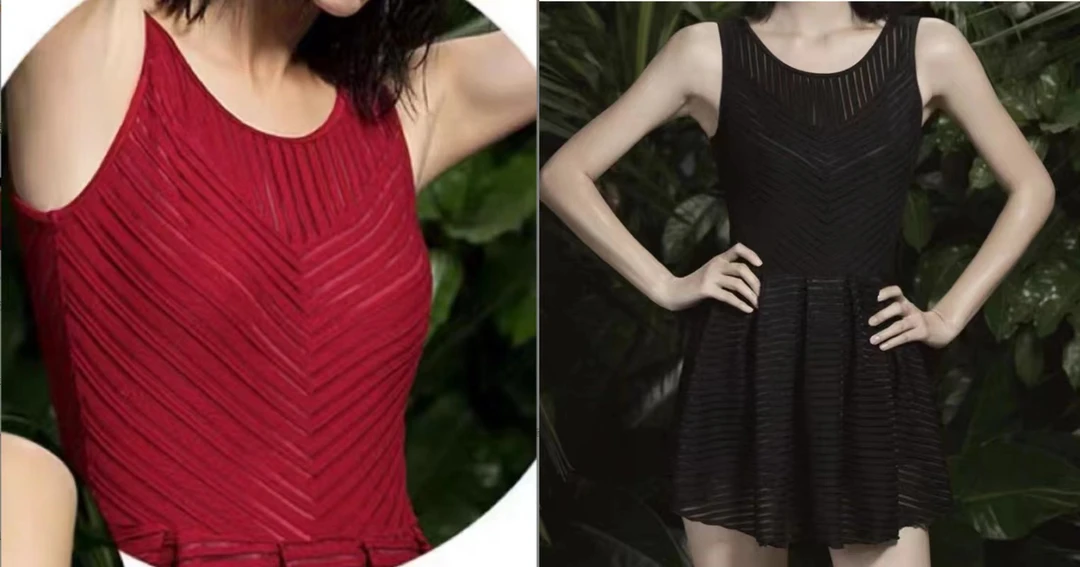 波家新款泳衣女性感蕾丝连体裙式长袖防晒保守遮肚显瘦运动休闲