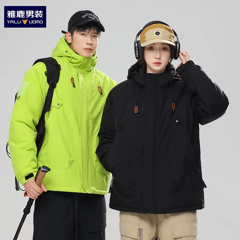 户外连帽棉衣加厚棉袄情侣款百搭保暖防寒外套潮流棉服男