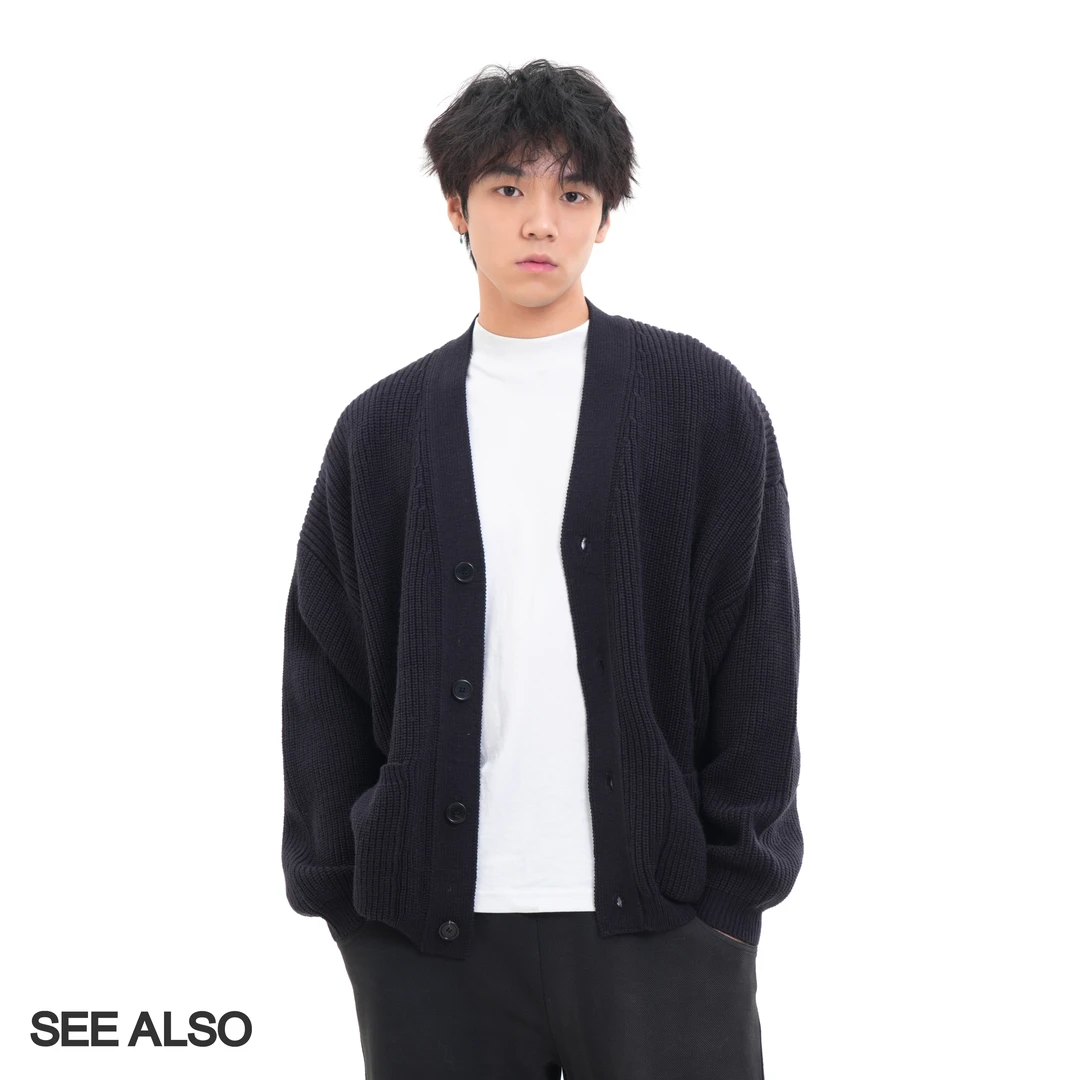 Rainy『老妹羊毛开衫』澳洲美丽诺羊毛慵懒松弛感舒适毛衣LD4406