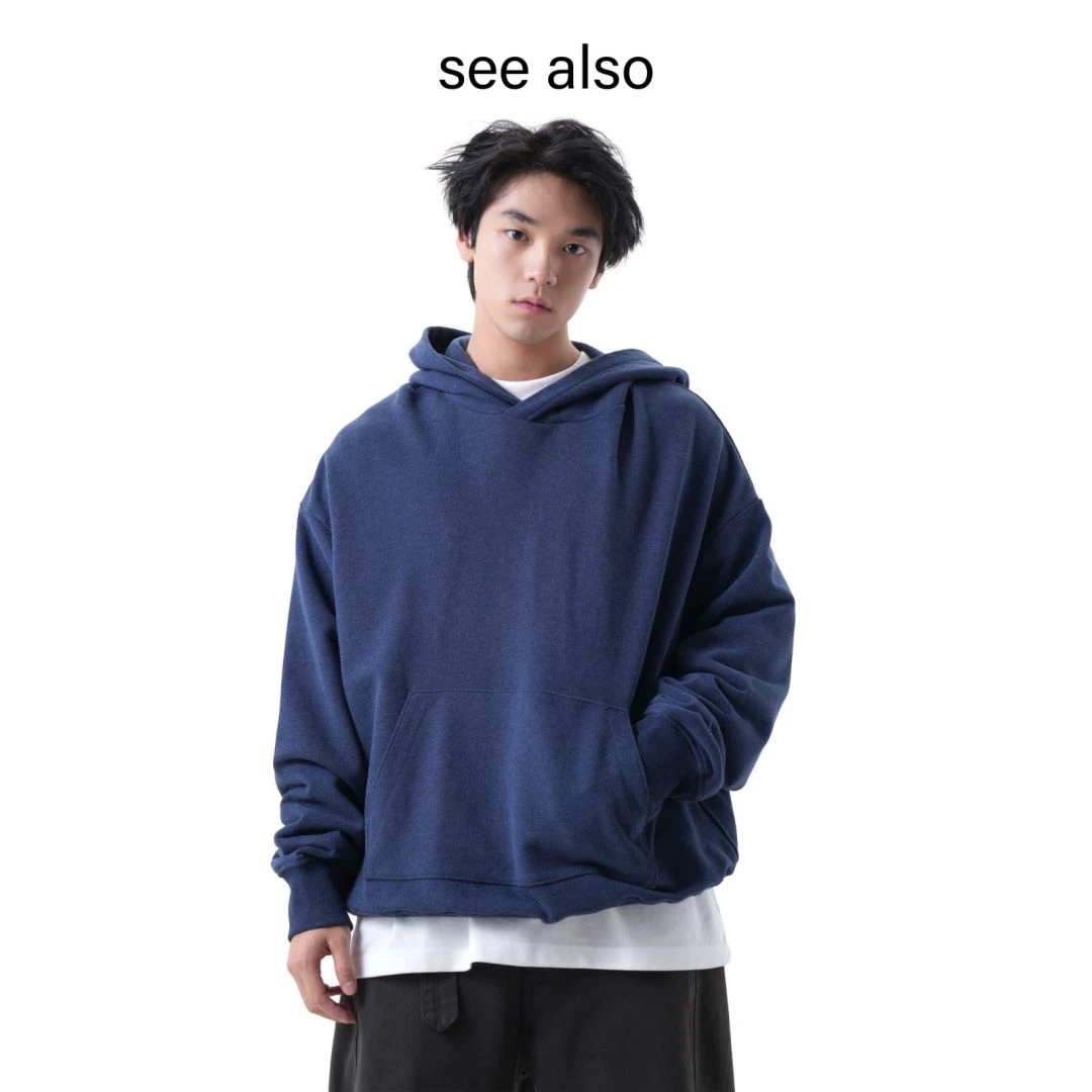 SEE ALSO 简约纯色基础休闲百搭连帽卫衣LD4231