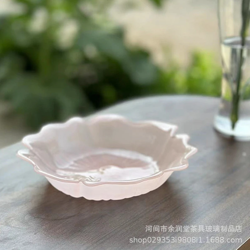 水晶玻璃壶承 爆款荷花壶承壶托茶托小型干泡盘便捷式旅行小茶盘