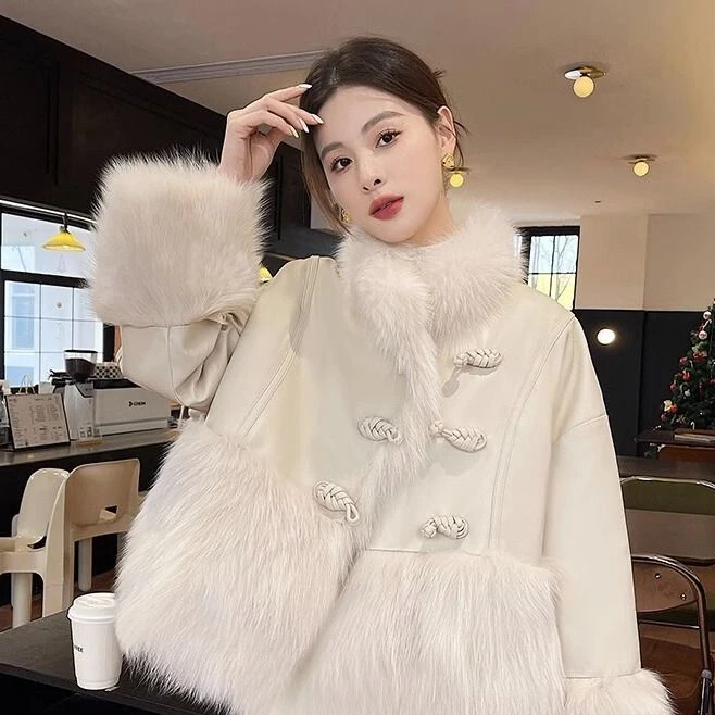 2023秋冬季新款新中式羽绒服90白鸭绒大衣外套中国风美拉德风