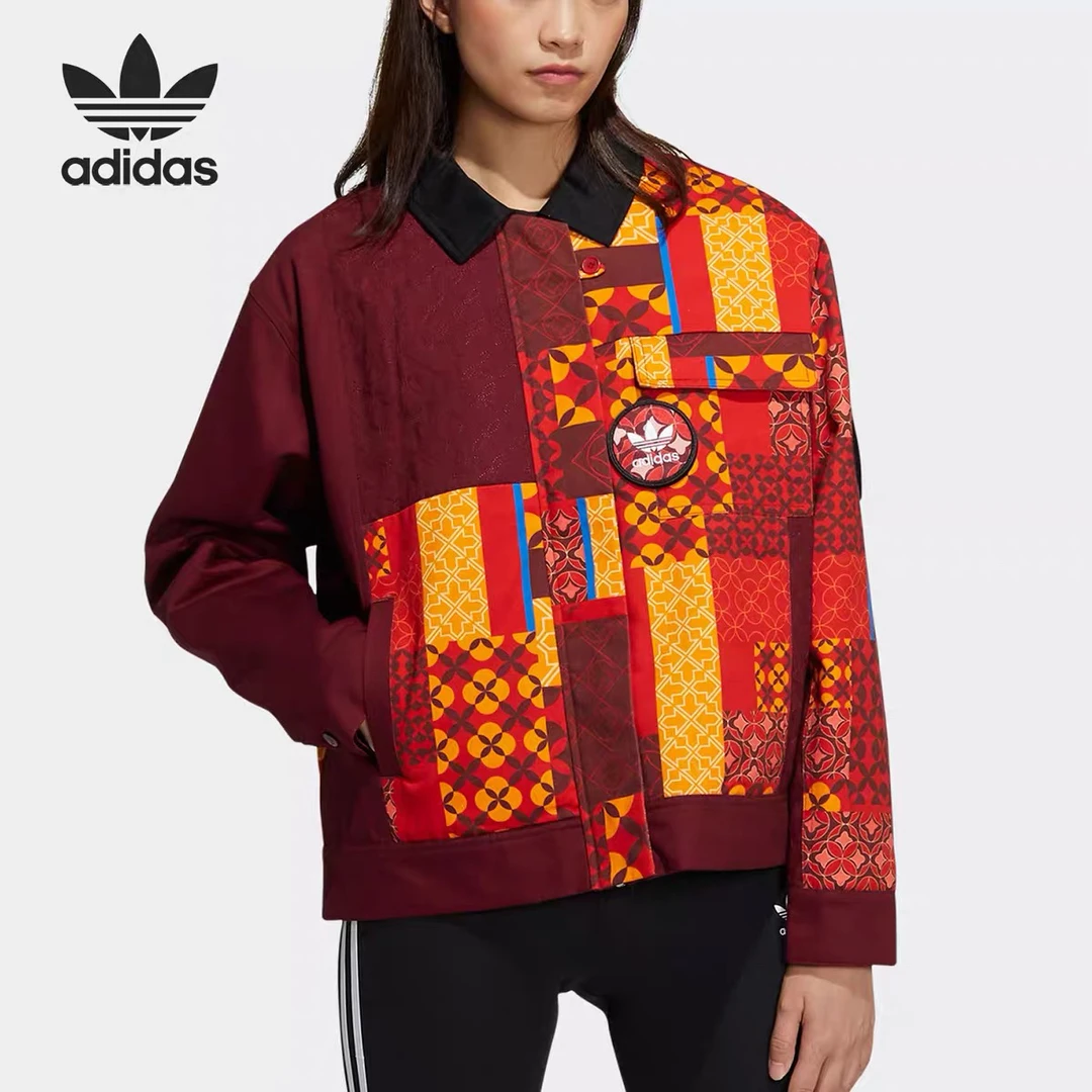 Adidas/阿迪达斯正品三叶草新年款女子短款保暖运动棉服HD0344