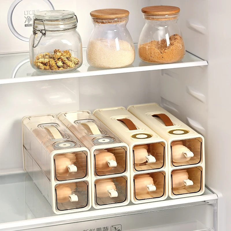 鸡蛋保鲜盒冰箱用收纳盒保鲜盒装放架托蛋盒抽屉式收纳整理神器