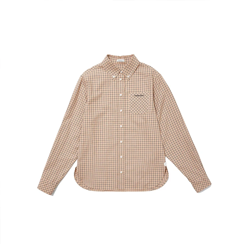 【M1DNOTE】新品25春夏格纹显瘦字母刺绣衬衫上衣女