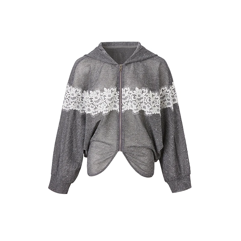 【MONSTERMING】新品25春夏宽松满天星帽衫防晒开衫女