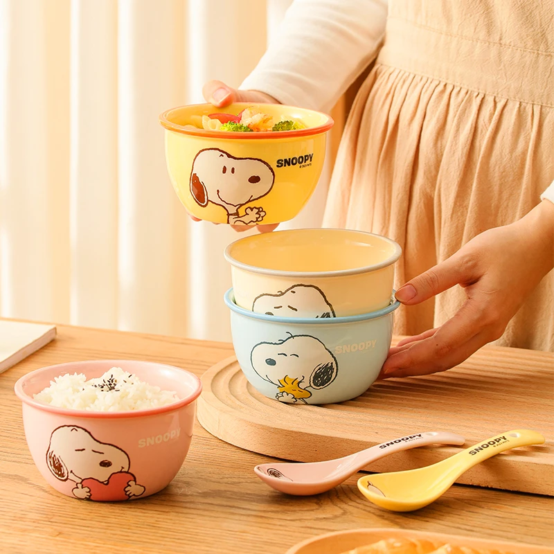 卡通陶瓷碗吃饭米饭碗家用可爱儿童泡面碗单个碗套装高颜值