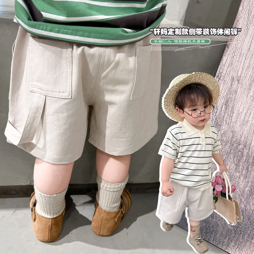 夏季新品男童宽松短裤儿童百搭五分裤宝宝中裤潮砂洗