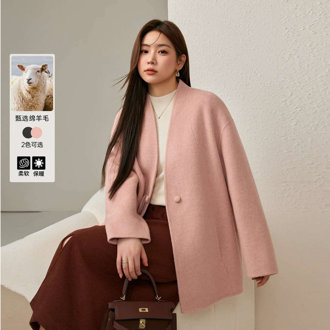 【廓形优雅新中式大衣】纤莉秀大码女装【视频】微胖新中式外套QJ2816