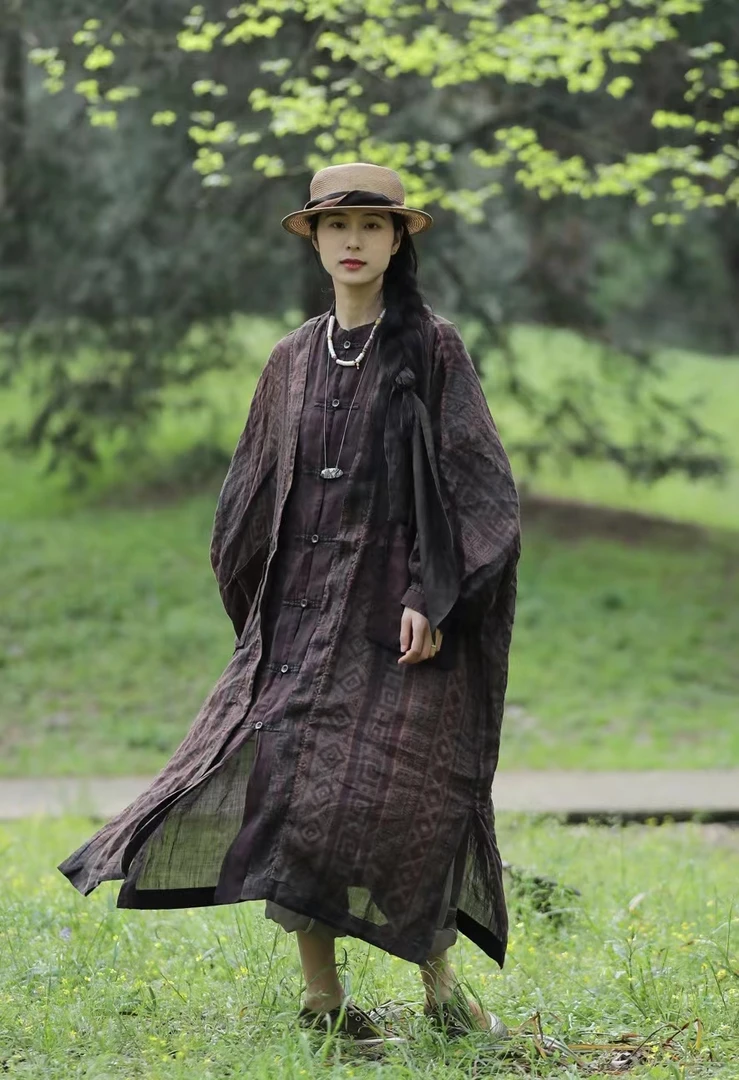 荼家原创设计品牌盘口开衫