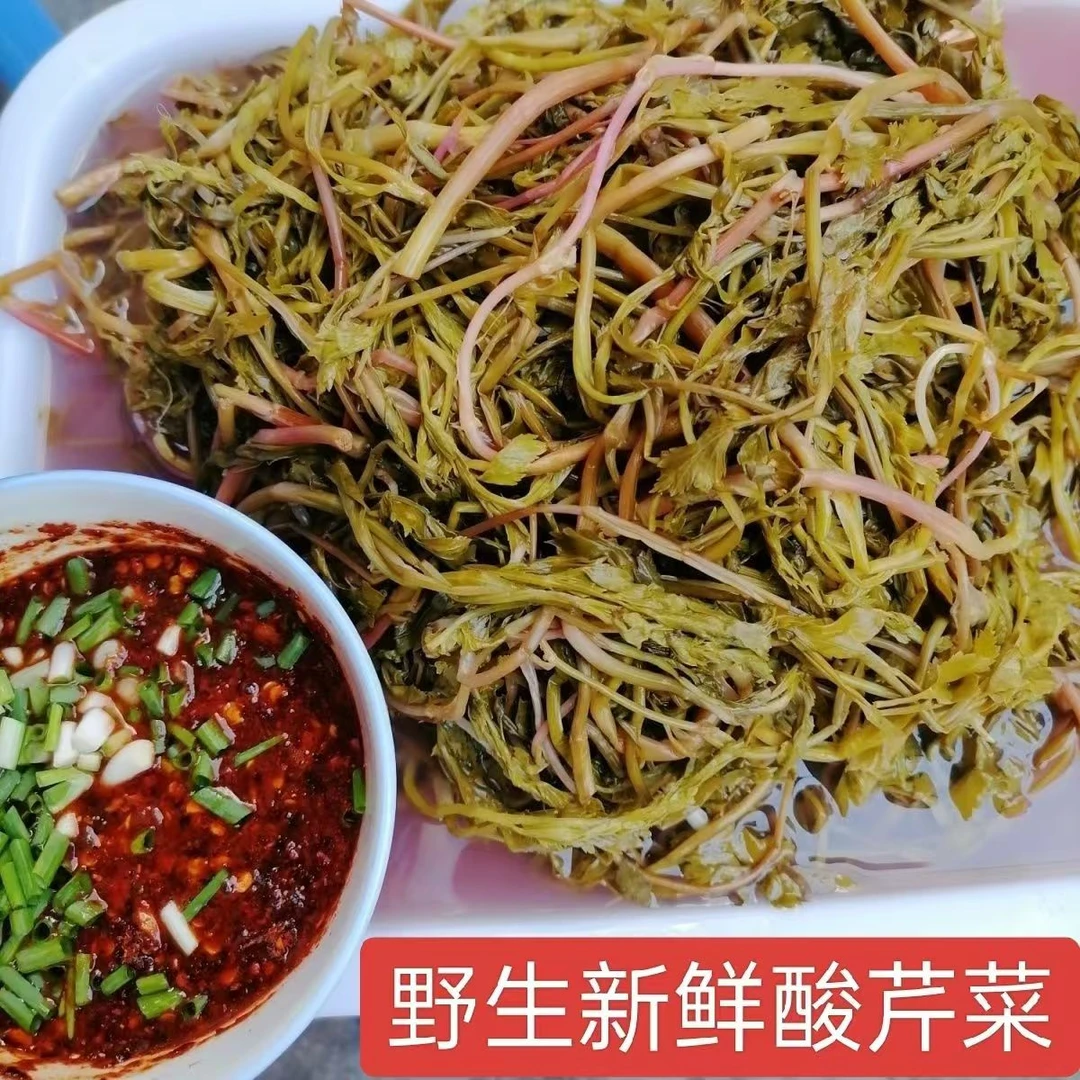 贵州农家野芹菜无添加野生水芹菜新鲜酸菜手工细叶芹无盐酸菜开胃