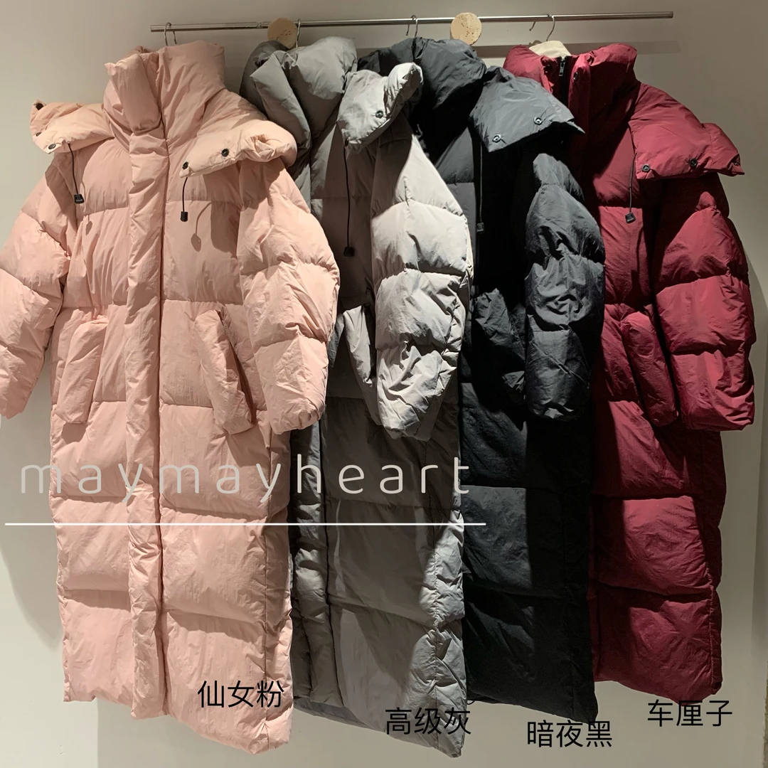 2024新歀韩国订单中长款棉服 YA容羽羽连帽百搭韩版 时尚保暖过膝