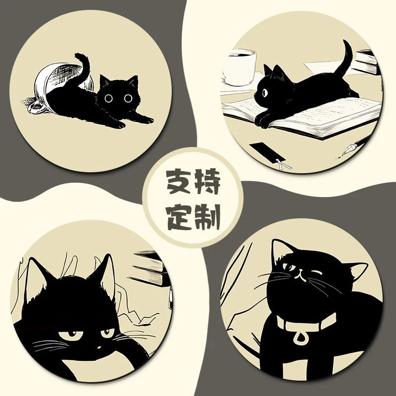 鼠标垫办公室家用杯垫防滑圆形鼠标垫手腕机械键盘手托桌面桌垫子