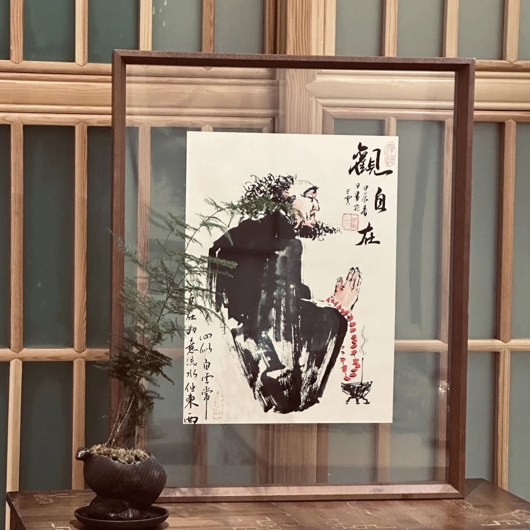 《达摩》原创实木摆挂家居装饰中式精美纯手工书房茶道