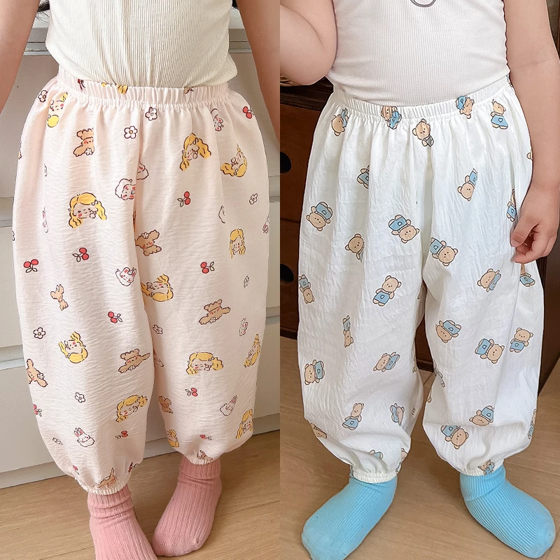 婴儿防蚊裤春夏季薄款束脚裤韩版宽松灯笼裤男女儿童休闲宝宝裤子