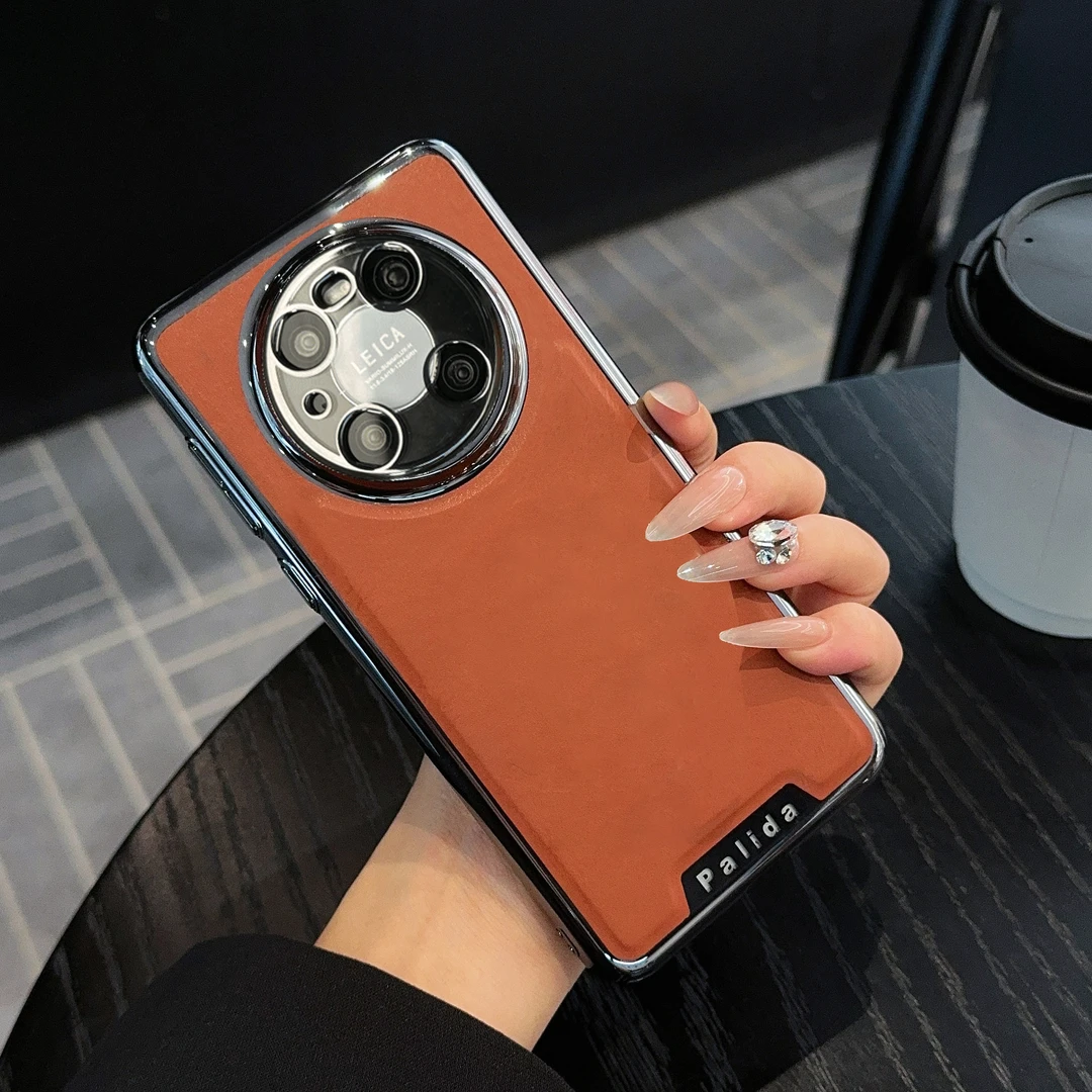 适用【华为Mate40Pro】高档机甲皮纹手机壳精孔镜头商务防摔保护套