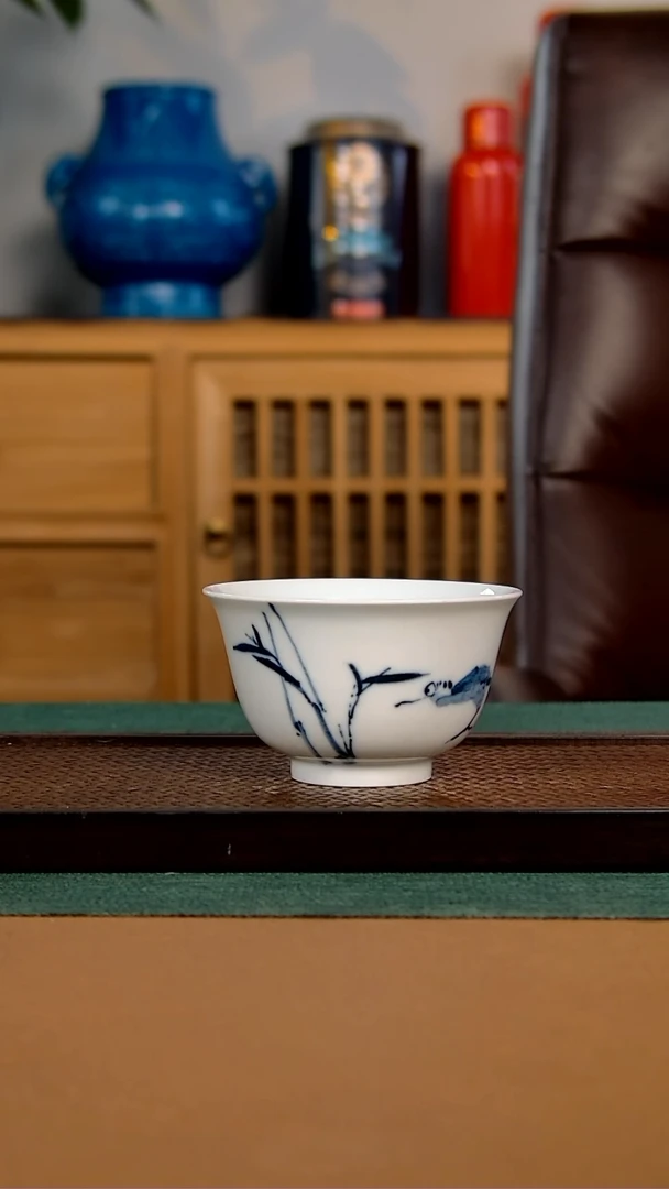 【闪购商品】瓷杯子沧青花婉玉杯