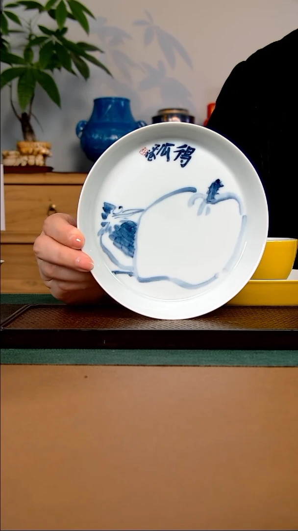 【闪购商品】瓷杯清谈款子沧青花写意壶承