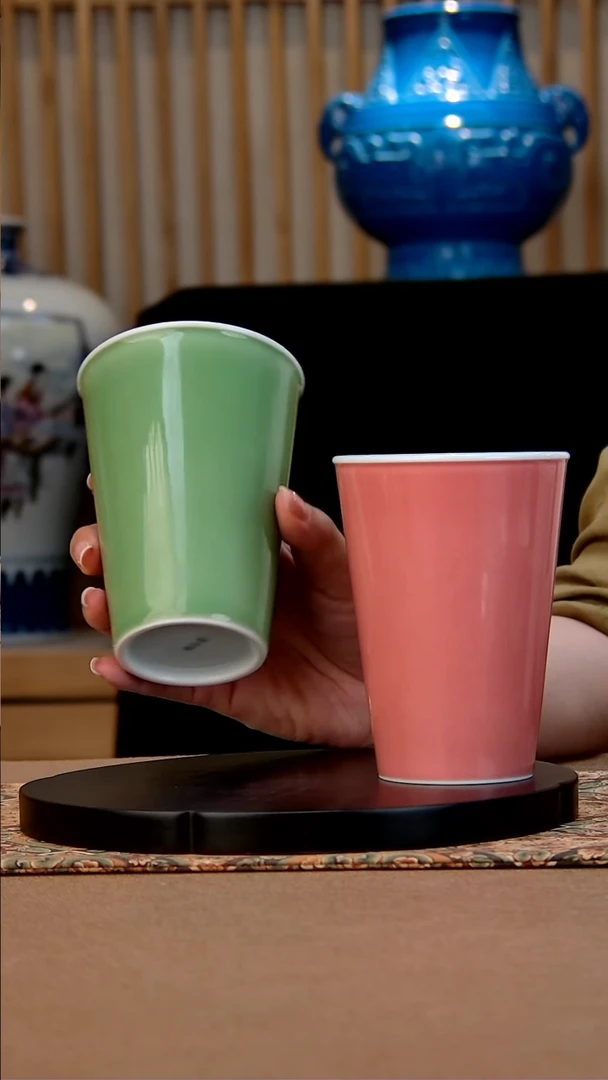 【闪购商品】翰文堂橄榄绿+桃粉可乐杯