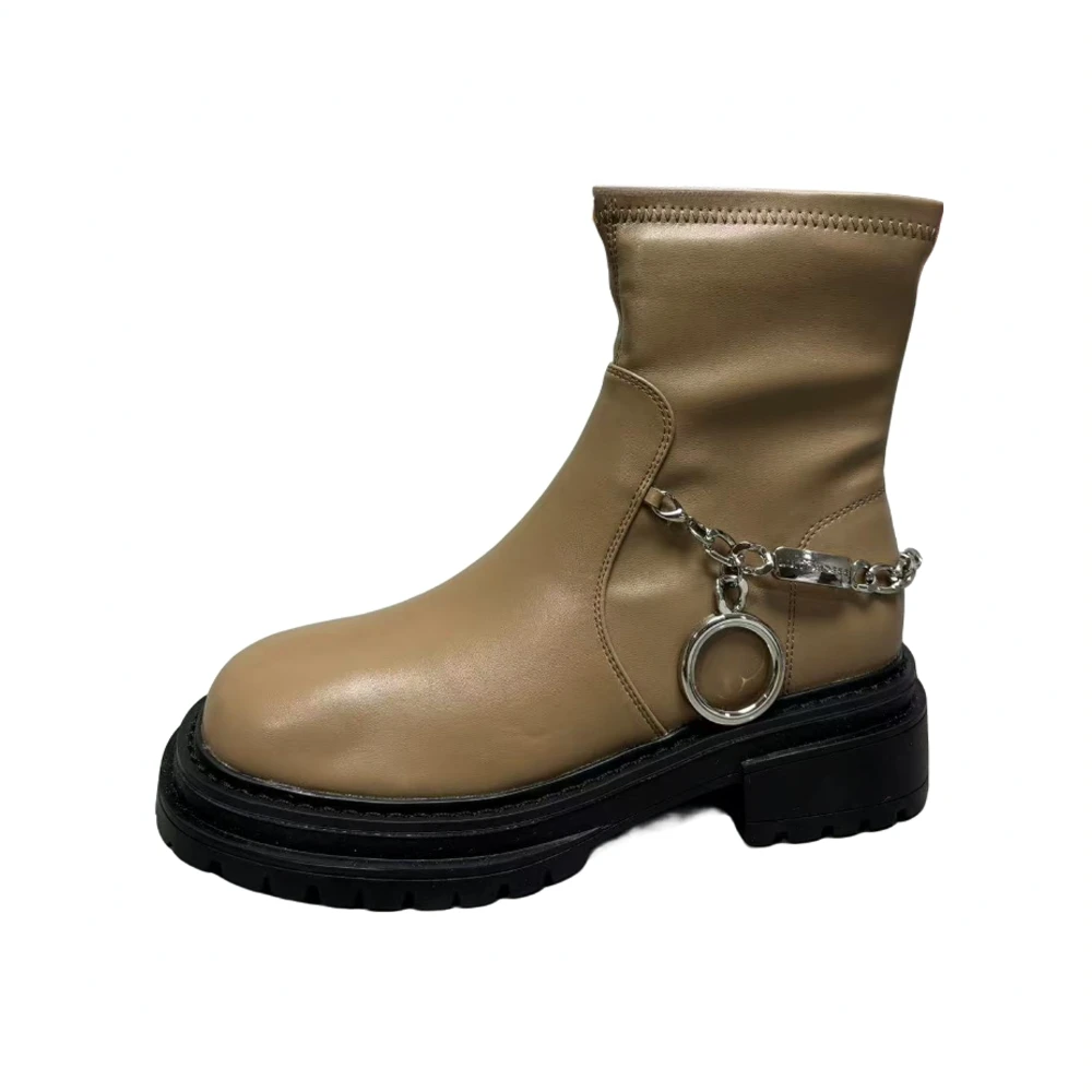 D60-23A  5195真皮休闲女靴   百搭款 (标准尺码）(荣)