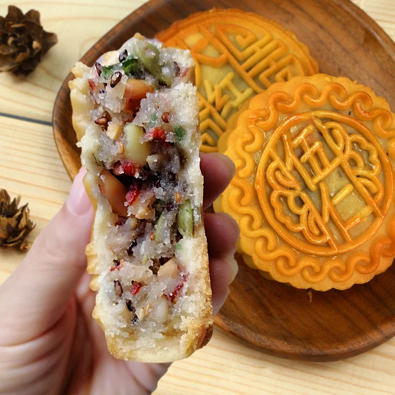【淄博月饼】中秋广式伍仁月饼老式批发葡萄1235斤散装包邮团圆中秋