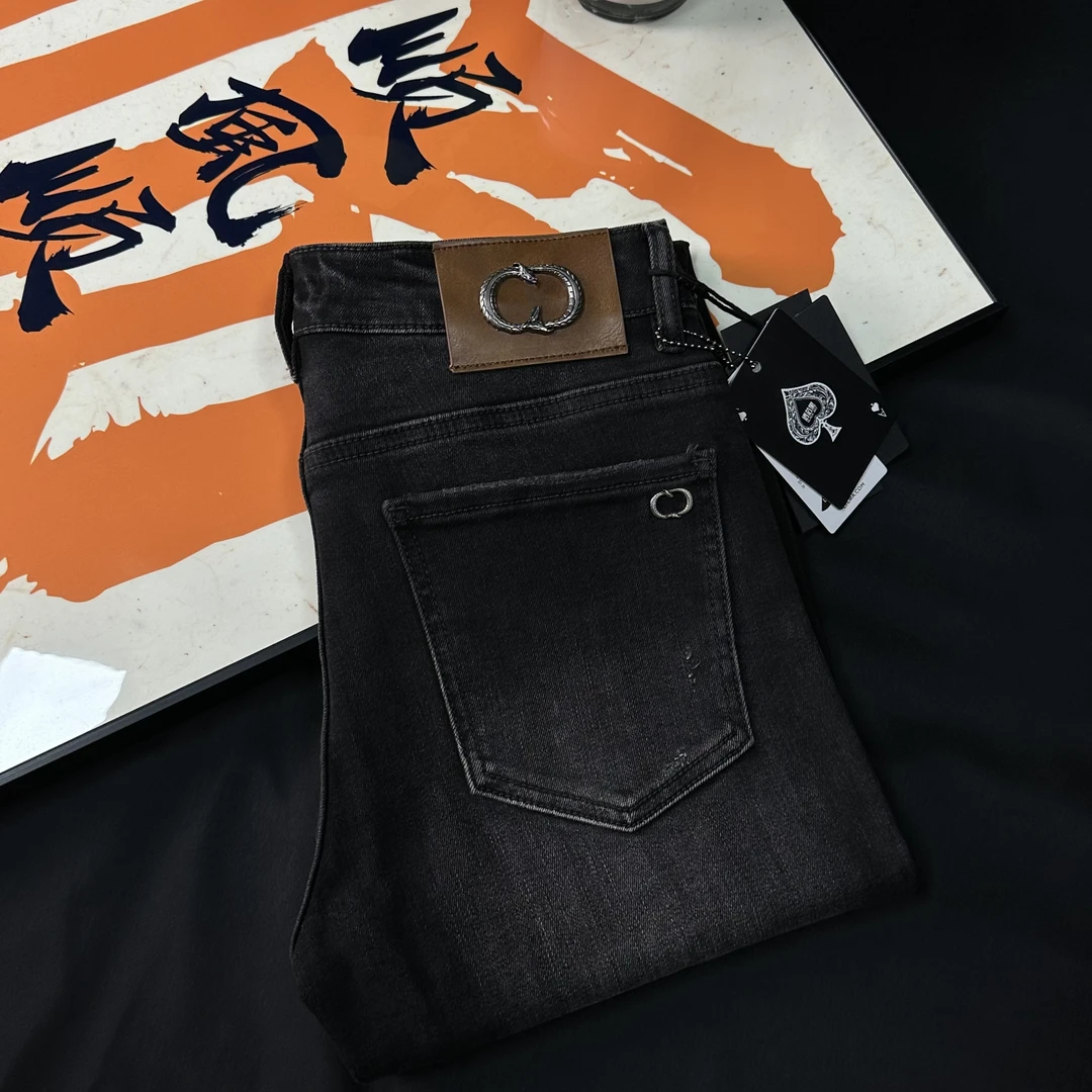 【BG高奢】秋冬款X255烟灰色高端男士牛仔裤轻奢时尚百搭修身小直筒