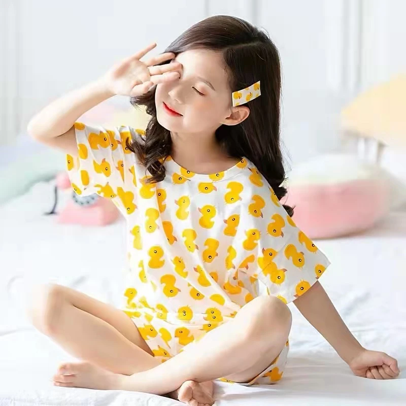 2023夏季新款男童女童家居服空调服套装